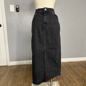 Gap Denim Midi Pencil Skirt, Black, 10/30
